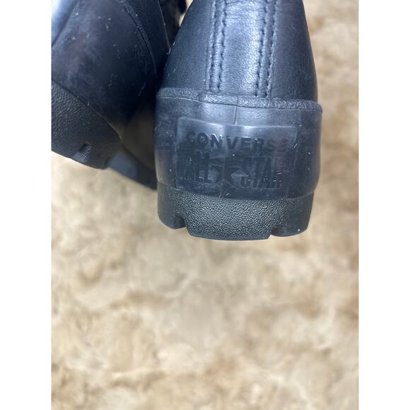 Converse Black Leather Hi top women’s 7 like new - Picture 4 of 6